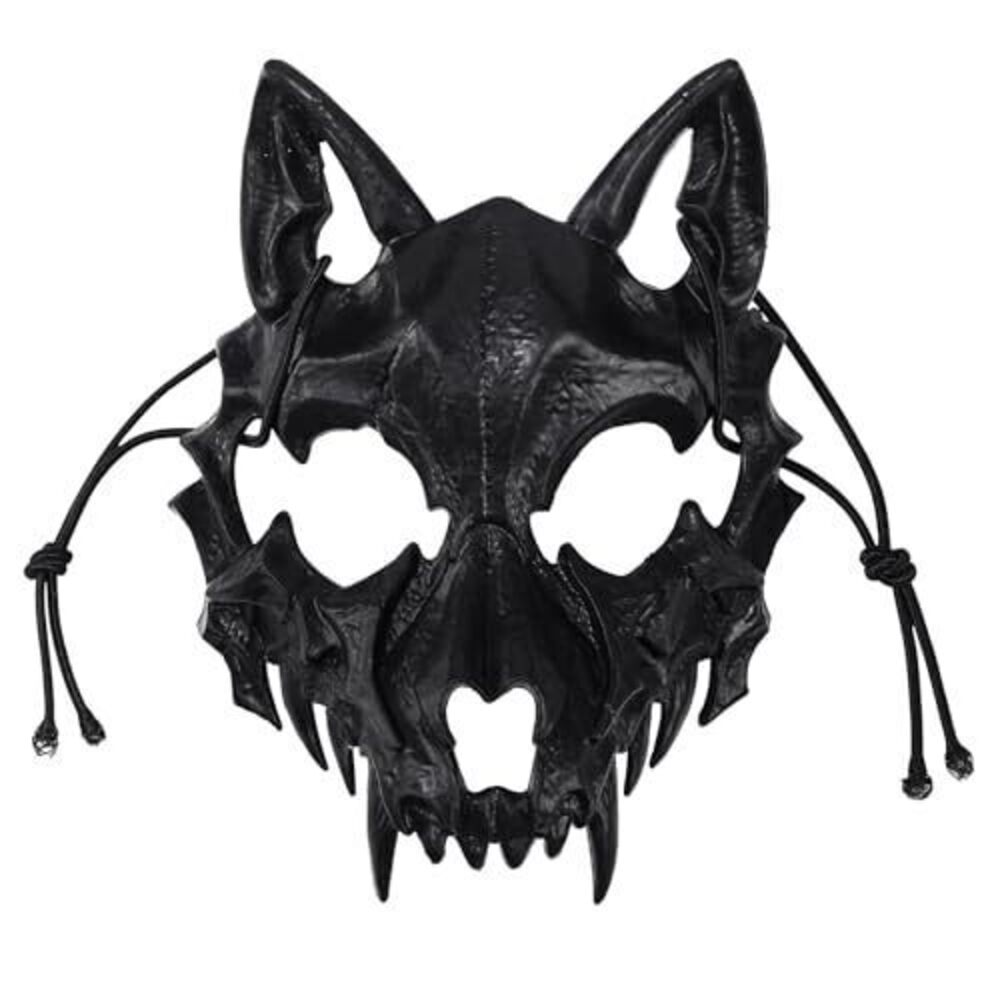 5445 Black Tiger Skull Mask: Tiger Yasha Dragon God Tengu Deer Skull Mask